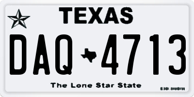 TX license plate DAQ4713