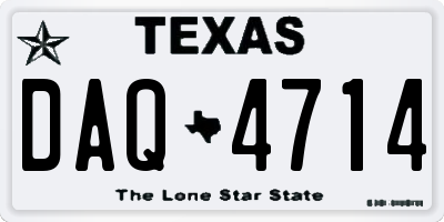 TX license plate DAQ4714