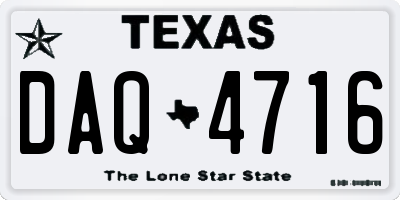 TX license plate DAQ4716