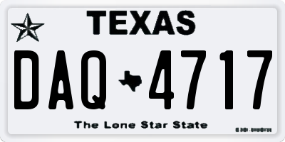 TX license plate DAQ4717