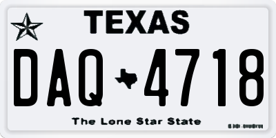TX license plate DAQ4718