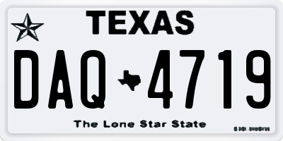 TX license plate DAQ4719