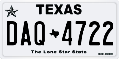 TX license plate DAQ4722