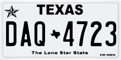 TX license plate DAQ4723
