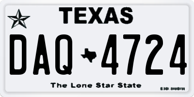 TX license plate DAQ4724