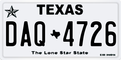 TX license plate DAQ4726