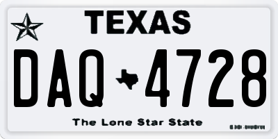 TX license plate DAQ4728