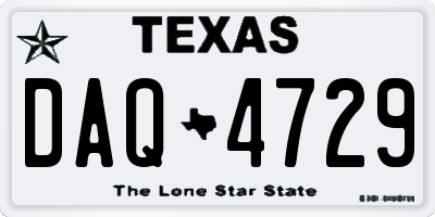TX license plate DAQ4729