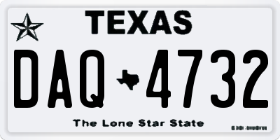 TX license plate DAQ4732
