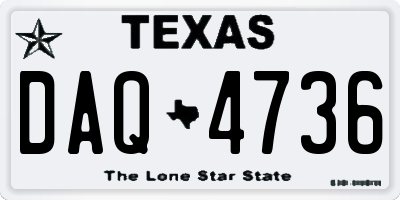 TX license plate DAQ4736