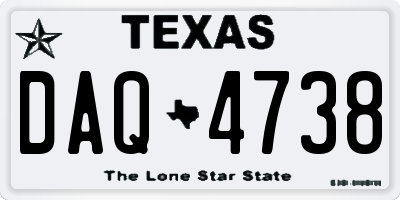 TX license plate DAQ4738