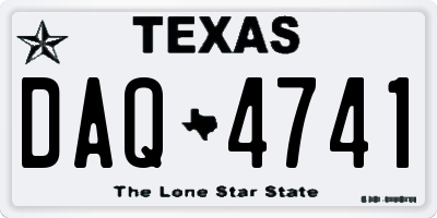 TX license plate DAQ4741