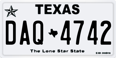TX license plate DAQ4742