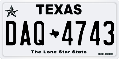 TX license plate DAQ4743
