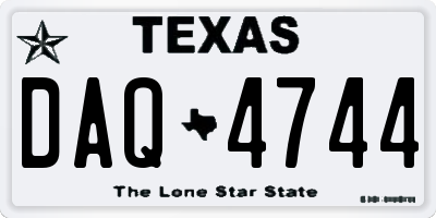 TX license plate DAQ4744