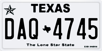 TX license plate DAQ4745