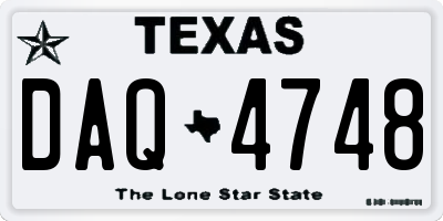 TX license plate DAQ4748
