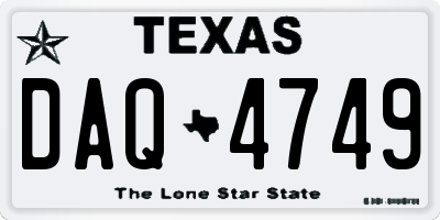 TX license plate DAQ4749