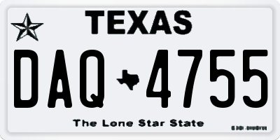TX license plate DAQ4755