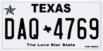 TX license plate DAQ4769