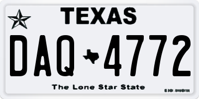 TX license plate DAQ4772