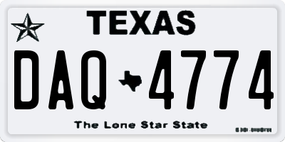TX license plate DAQ4774