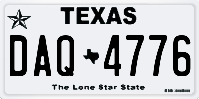 TX license plate DAQ4776
