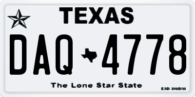 TX license plate DAQ4778