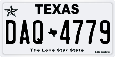 TX license plate DAQ4779