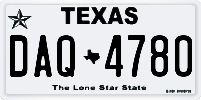 TX license plate DAQ4780