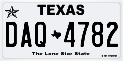 TX license plate DAQ4782