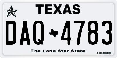 TX license plate DAQ4783
