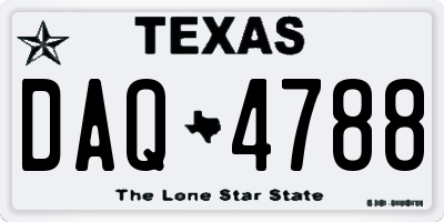 TX license plate DAQ4788