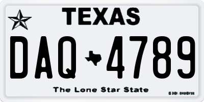 TX license plate DAQ4789