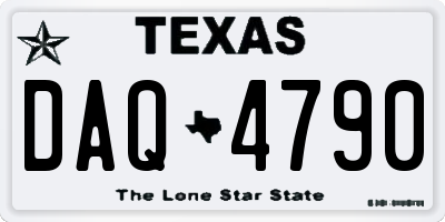 TX license plate DAQ4790