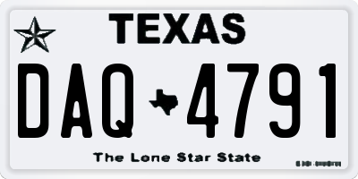 TX license plate DAQ4791