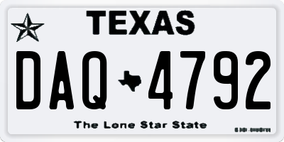 TX license plate DAQ4792