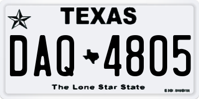 TX license plate DAQ4805