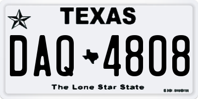 TX license plate DAQ4808