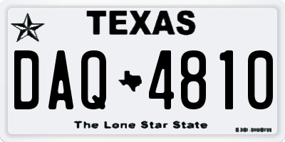 TX license plate DAQ4810