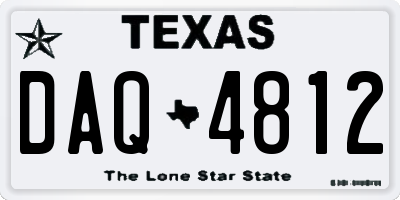 TX license plate DAQ4812