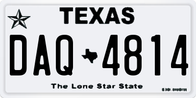 TX license plate DAQ4814
