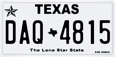 TX license plate DAQ4815