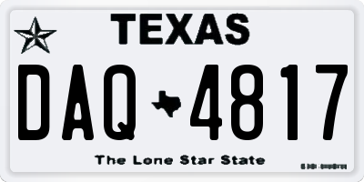 TX license plate DAQ4817