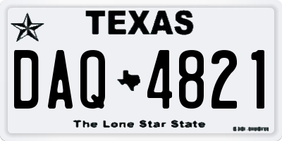 TX license plate DAQ4821