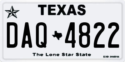 TX license plate DAQ4822