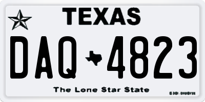 TX license plate DAQ4823
