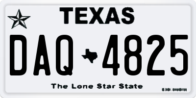 TX license plate DAQ4825