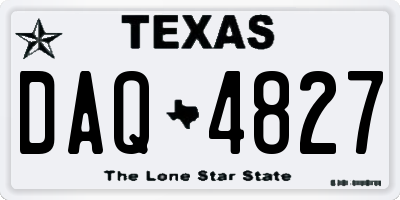 TX license plate DAQ4827