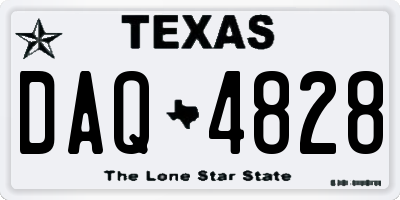 TX license plate DAQ4828